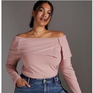 Anthropologie Pink Off-Shoulder top